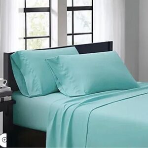 Truly  Soft Everyday  Solid Turquoise Queen Sheet Set Ultimate Softness 4 Pc 🔥